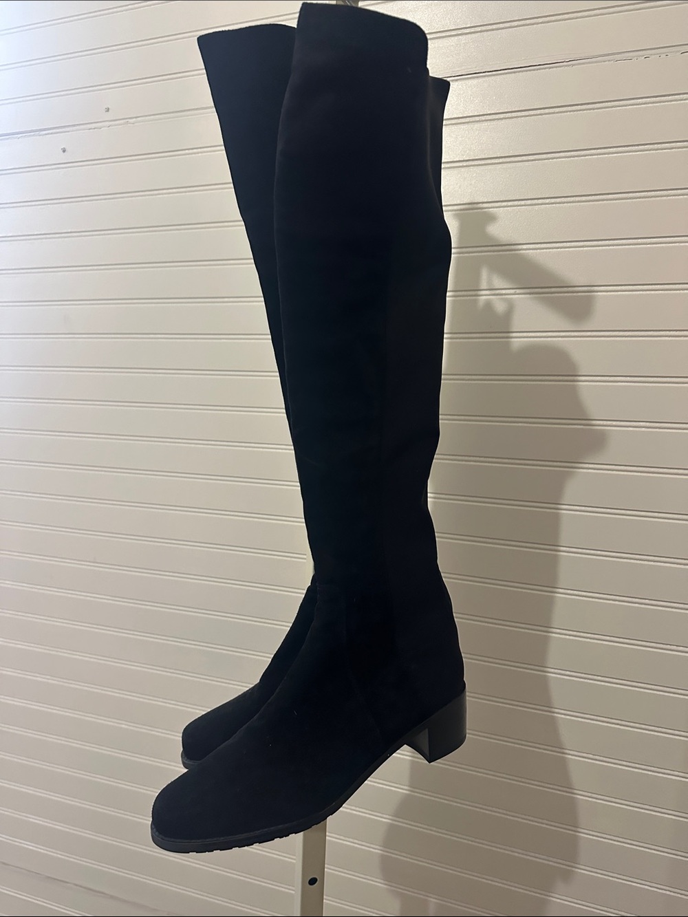 Stuart Weitzman Over-the-Knee Black Suede Women's Boots - Classic Riding 7.5